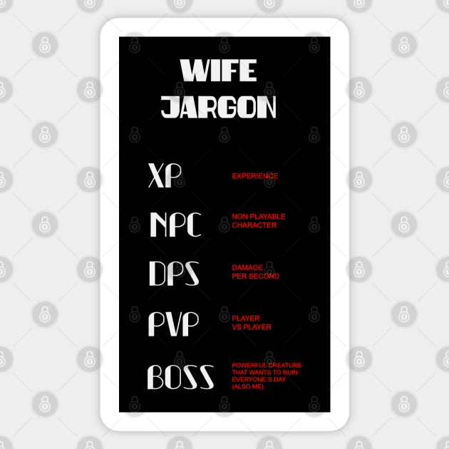 Gamer wife jargon Sticker by Cherubic